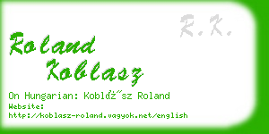 roland koblasz business card